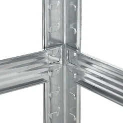 Juskys Lageregal Corner Easy 160 x 75 x 40-75 cm | 320 kg | 4 Böden | Schwerlastregal Metall Silber Clearance