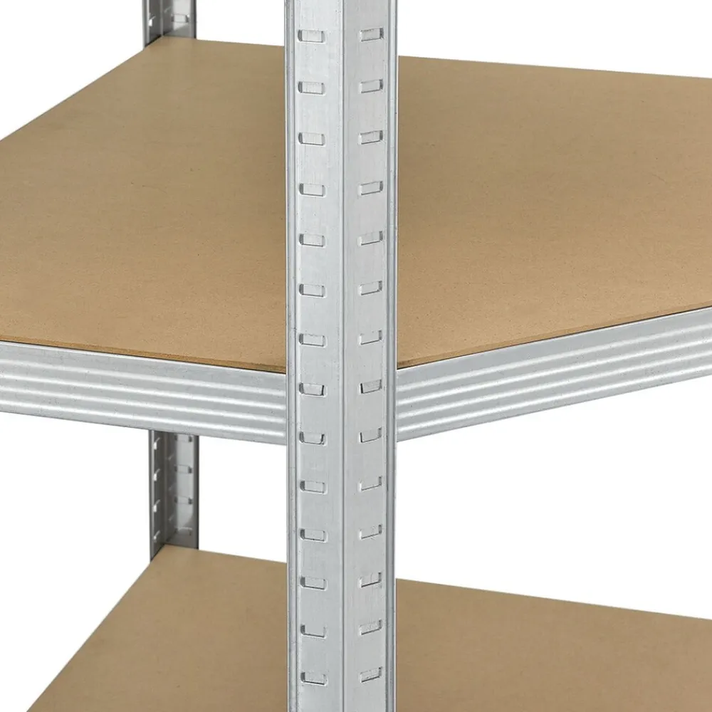Juskys Lageregal Corner Easy 160 x 75 x 40-75 cm | 320 kg | 4 Böden | Schwerlastregal Metall Silber Clearance