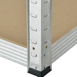 Juskys Lageregal Corner Easy 160 x 75 x 40-75 cm | 320 kg | 4 Böden | Schwerlastregal Metall Silber Clearance