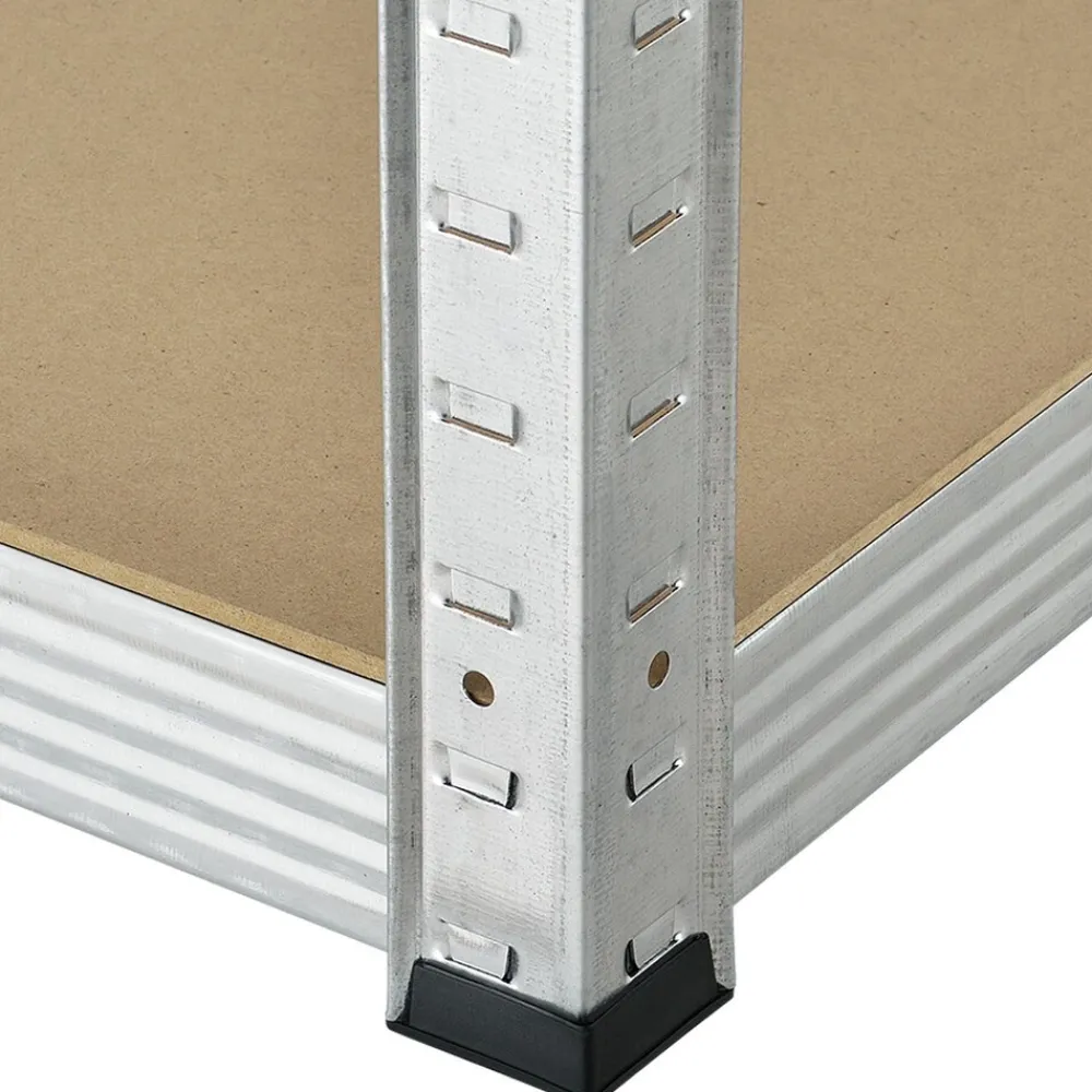 Juskys Lageregal Corner Easy 160 x 75 x 40-75 cm | 320 kg | 4 Böden | Schwerlastregal Metall Silber Clearance