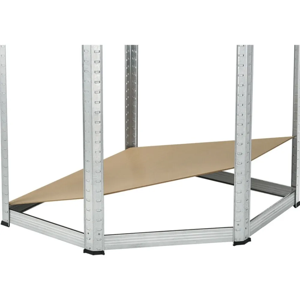 Juskys Lageregal Corner Easy 160 x 75 x 40-75 cm | 320 kg | 4 Böden | Schwerlastregal Metall Silber Clearance