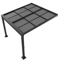 Terrassendach Jakarta - Schiebedach, Alu mit Doppelstegplatten, wetterfest, UV-Schutz ^ Juskys Discount