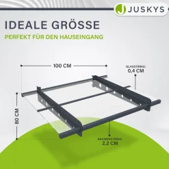 Vordach Manila Dunkelgrau – Pultvordach Acryglas, Stahl – für Tür & Eingangsbereich ^ Juskys Discount