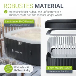 ® Whirlpool SpaLuxe – 130 Sprudeldüsen, 2400W Heizung, 910L Volumen, aufblasbar - ^ Juskys Outlet