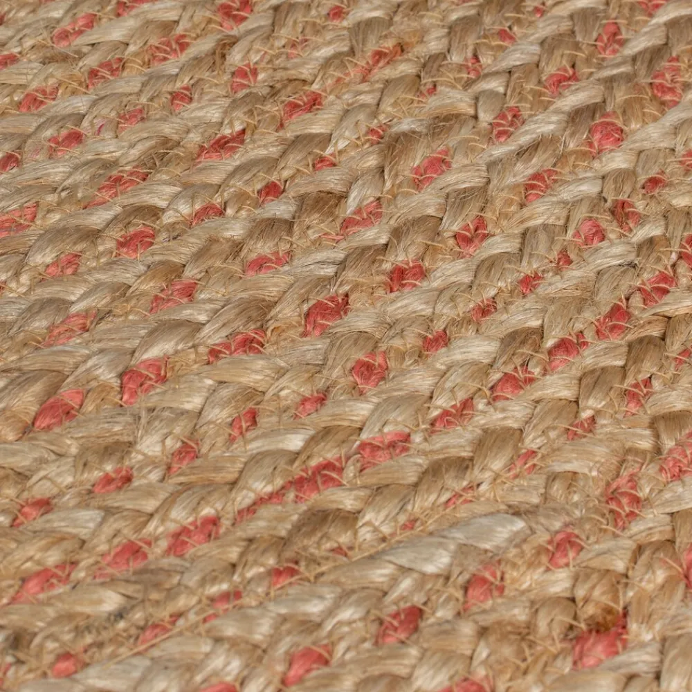 KADIMA DESIGN Jute-Teppich uni Ø180 cm - EDEN | Braun-Rosa Clearance