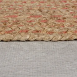 KADIMA DESIGN Jute-Teppich uni Ø180 cm - EDEN | Braun-Rosa Clearance