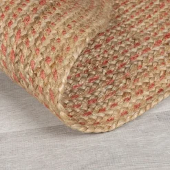 KADIMA DESIGN Jute-Teppich uni Ø180 cm - EDEN | Braun-Rosa Clearance