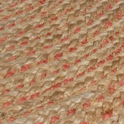 KADIMA DESIGN Jute-Teppich uni Ø180 cm - EDEN | Braun-Rosa Clearance
