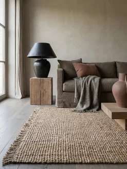 Jute-Teppich uni Braun 60 x 150 cm - ERME | ^ KADIMA DESIGN Clearance