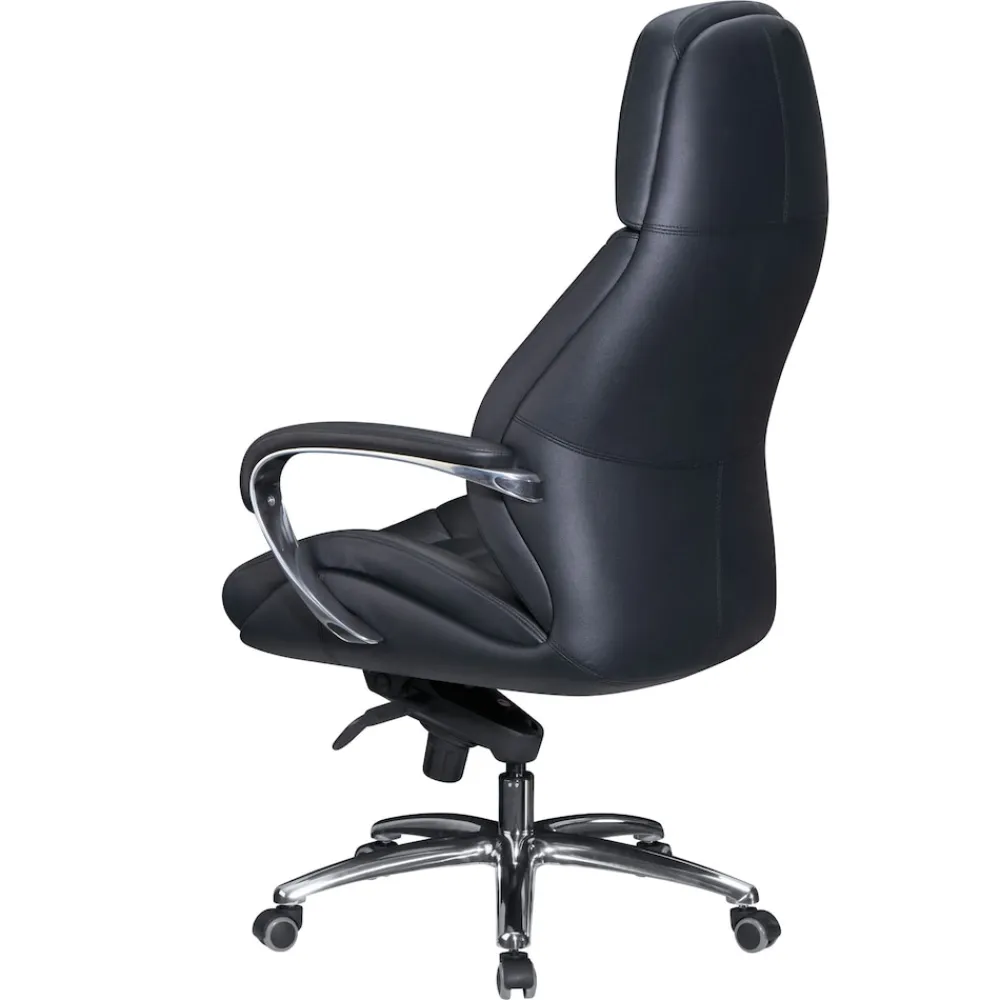 KADIMA DESIGN Chefsessel MIRON aus Leder, Multiblockwippmechanik, bis 120 kg, in 3 Farben verfügbar Schwarz Sale