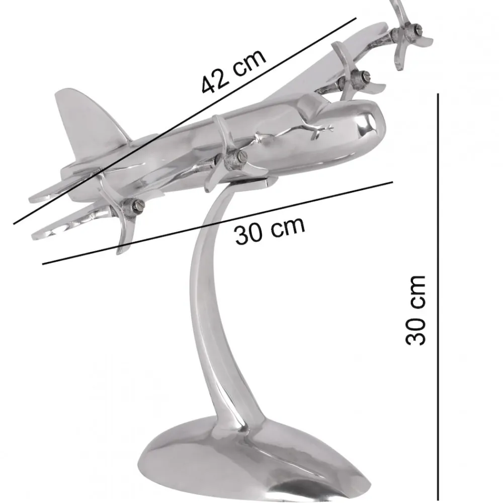 KADIMA DESIGN Deko Flugzeug Propeller aus Aluminium, 42x30 cm, elegantes Design, handgefertigt, robuste und langlebige Konstruktion