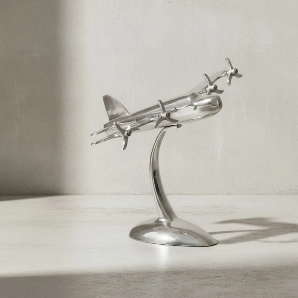 KADIMA DESIGN Deko Flugzeug Propeller aus Aluminium, 42x30 cm, elegantes Design, handgefertigt, robuste und langlebige Konstruktion