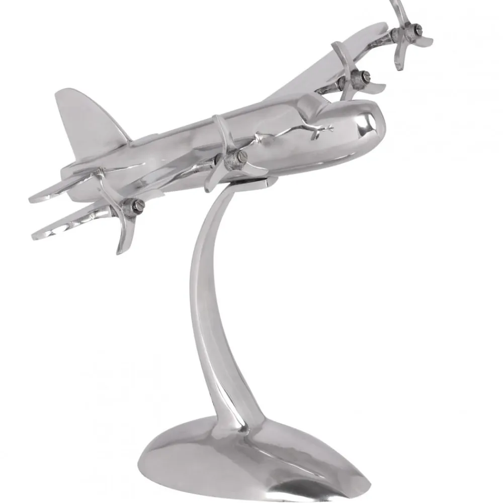 KADIMA DESIGN Deko Flugzeug Propeller aus Aluminium, 42x30 cm, elegantes Design, handgefertigt, robuste und langlebige Konstruktion