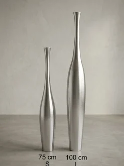 Elegante Aluminium Blumenvase - 100 cm, Silber, Zeitloses Design, Handgefertigt, ^ KADIMA DESIGN Hot