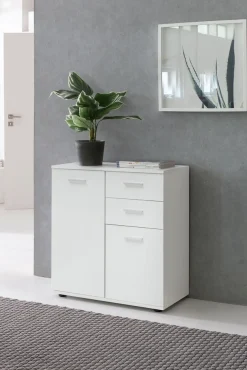Kommode Sideboard, 2 Türen und 2 Schubladen, kratzfeste Melaminharz-Beschichtung. ^ KADIMA DESIGN Discount