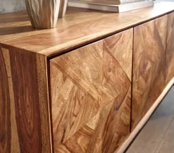 KADIMA DESIGN Massivholz Sideboard Sheesham, 123x70x45 cm, Industrial-Design, Stauraum Hot