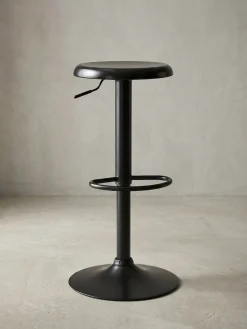Moderne Barhocker, höhenverstellbar mit Fußablage, Schwarz, 40x58-79cm ^ KADIMA DESIGN Best