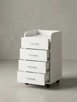 Rollcontainer ISONZO: 4 Schubladen, Ablagefläche, Rollen, Melaminharz-Beschichtung, flexibel und mobil. ^ KADIMA DESIGN New