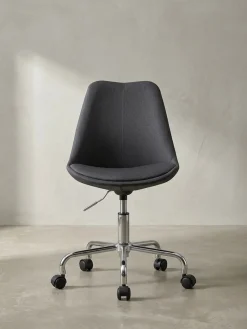 KADIMA DESIGN Schalenstuhl MESCHIO für Homeoffice, 360° Drehfunktion, max. 110 kg Belastung, in verschiedenen Farben Schwarz Outlet