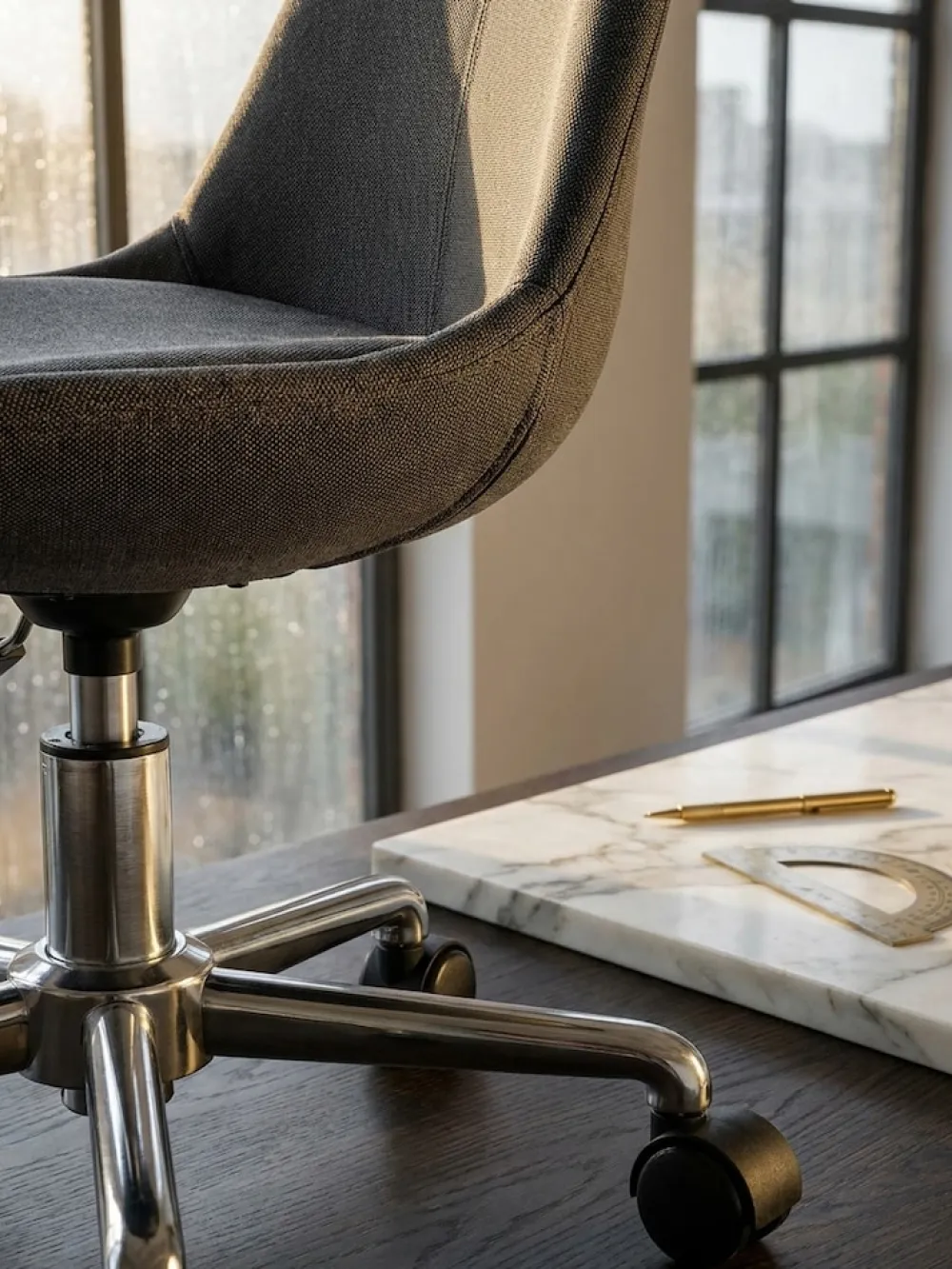 KADIMA DESIGN Schalenstuhl MESCHIO für Homeoffice, 360° Drehfunktion, max. 110 kg Belastung, in verschiedenen Farben Schwarz Outlet