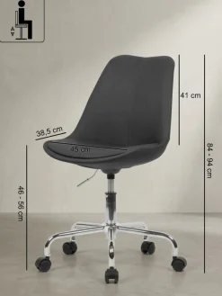 KADIMA DESIGN Schalenstuhl MESCHIO für Homeoffice, 360° Drehfunktion, max. 110 kg Belastung, in verschiedenen Farben Schwarz Outlet