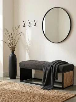 Vintage-Sitzbank, Retro-Look, Metallgestell, Rillenmuster, Platzsparend ^ KADIMA DESIGN New