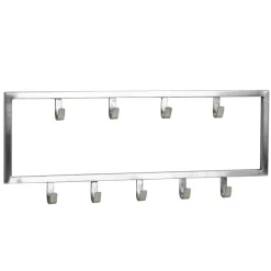 KADIMA DESIGN Wandgarderobe aus poliertem Stahl in Silber, Platzsparendes, stilvolles Wohnaccessoire