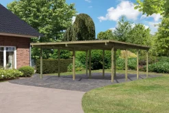 Karibu Doppelcarport  "Twin Carport Two" KDI ^ Karibu Holztechnik Clearance