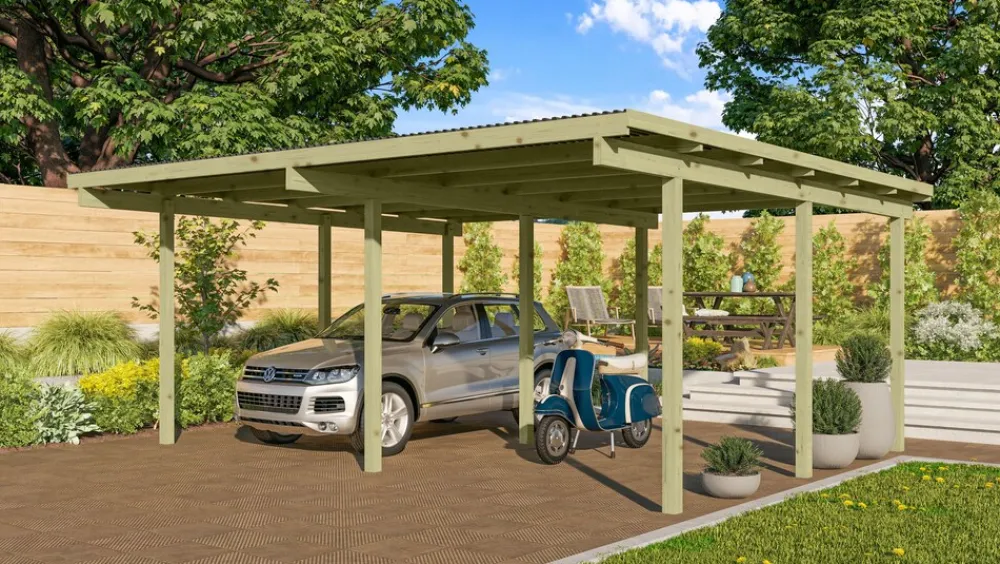 Karibu Holztechnik Karibu Doppelcarport "Twin Carport One" KDI Hot