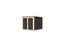 Karibu Fahrradgarage 19 mm SET terragrau mit Dachfolie Hot