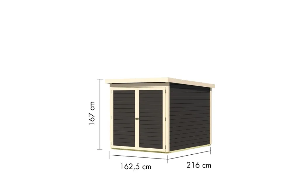 Karibu Fahrradgarage 19 mm SET terragrau mit Dachfolie Hot