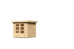 Karibu Holztechnik Karibu Gartenhaus "Calabar 2" SET naturbelassen mit Boden, Dachbahn Discount