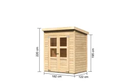 Karibu Holztechnik Karibu Gartenhaus "Kano 2" SET | naturbelassenes Holz aus nordischer Fichte Outlet