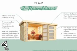 Karibu Gartenhaus Maluna 1 terragrau inkl. Fußboden & Dacheindeckung Gerätehaus Gartenlaube ^ Karibu Holztechnik Sale