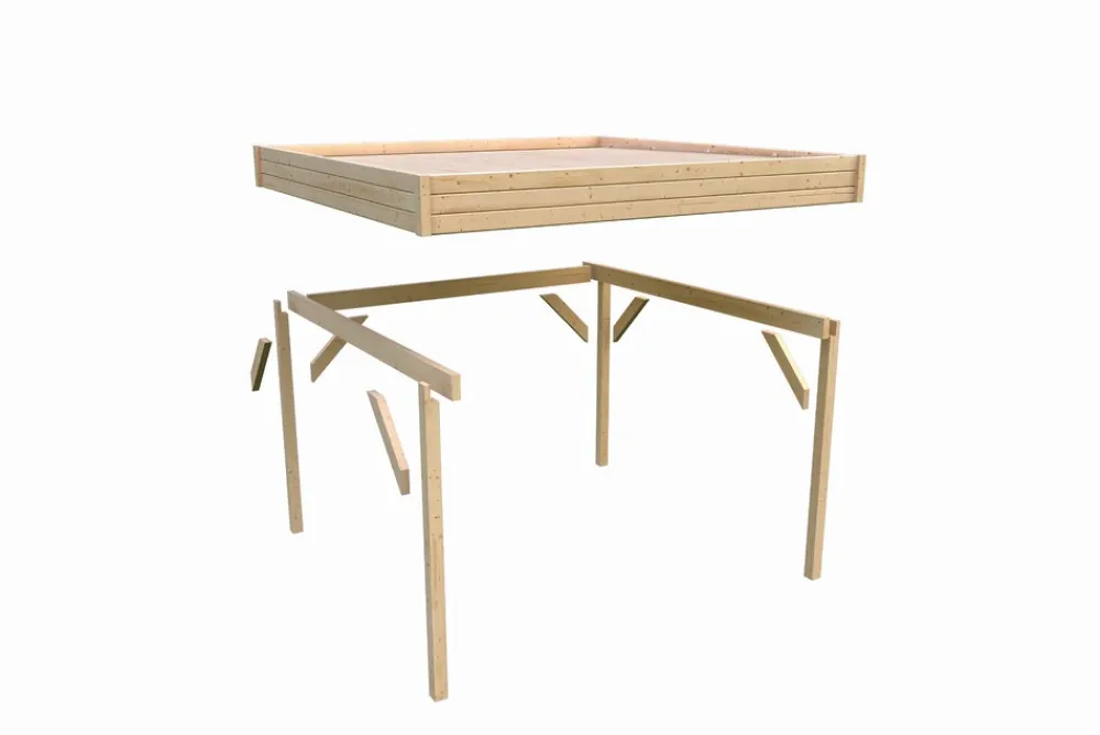 Karibu Grillunterstand Rocky Pavillon Doppel Set ^ Karibu Holztechnik Hot