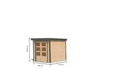 Karibu Hybrid Gartenhaus Hollywood naturbelassen inkl. Fußboden Gartenlaube Geräteschuppen Gartenhütte Hot