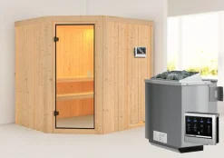 Karibu Innensauna Ella mit 9kW Bio Ofen und Steuergerät Easy Sale