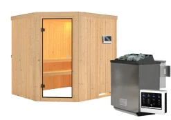 Karibu Innensauna Ella mit 9kW Bio Ofen und Steuergerät Easy Sale