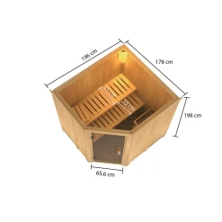Karibu Innensauna Ella mit 9kW Bio Ofen und Steuergerät Easy Sale