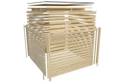 Karibu Holztechnik Karibu 8 mm Saunahaus Angelia - Saunaofen mit eingebauter Steuerung 9 kW naturbelassen Set Discount