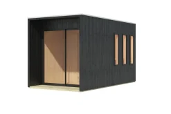 Karibu Holztechnik Karibu 73 mm Saunahaus Belmira inkl. Saunaofen mit eingebauter Steuerung 9 kW schwarz naturbelassen Best