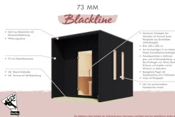 Karibu Holztechnik Karibu 73 mm Saunahaus Belmira inkl. Saunaofen mit eingebauter Steuerung 9 kW schwarz naturbelassen Best