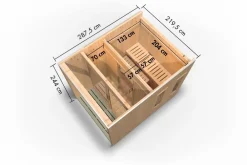 Karibu Holztechnik Karibu 73 mm Saunahaus Isidora inkl. Saunaofen mit eingebauter Steuerung 9 kW naturbelassen oder Schwarz