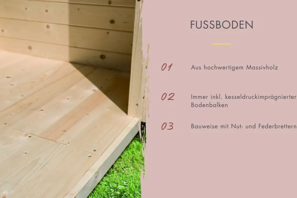 Karibu Holztechnik Karibu 73 mm Saunahaus Lejana inkl. Saunaofen mit eingebauter Steuerung 9 kW schwarz naturbelassen Clearance