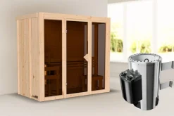 Karibu Holztechnik Karibu 68 mm Sauna Ida inkl. Ofen ,6 kW intgr. Strg Best