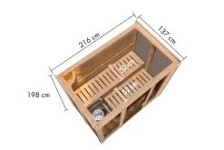 Karibu Holztechnik Karibu 68 mm Sauna Ida inkl. Ofen ,6 kW intgr. Strg Best