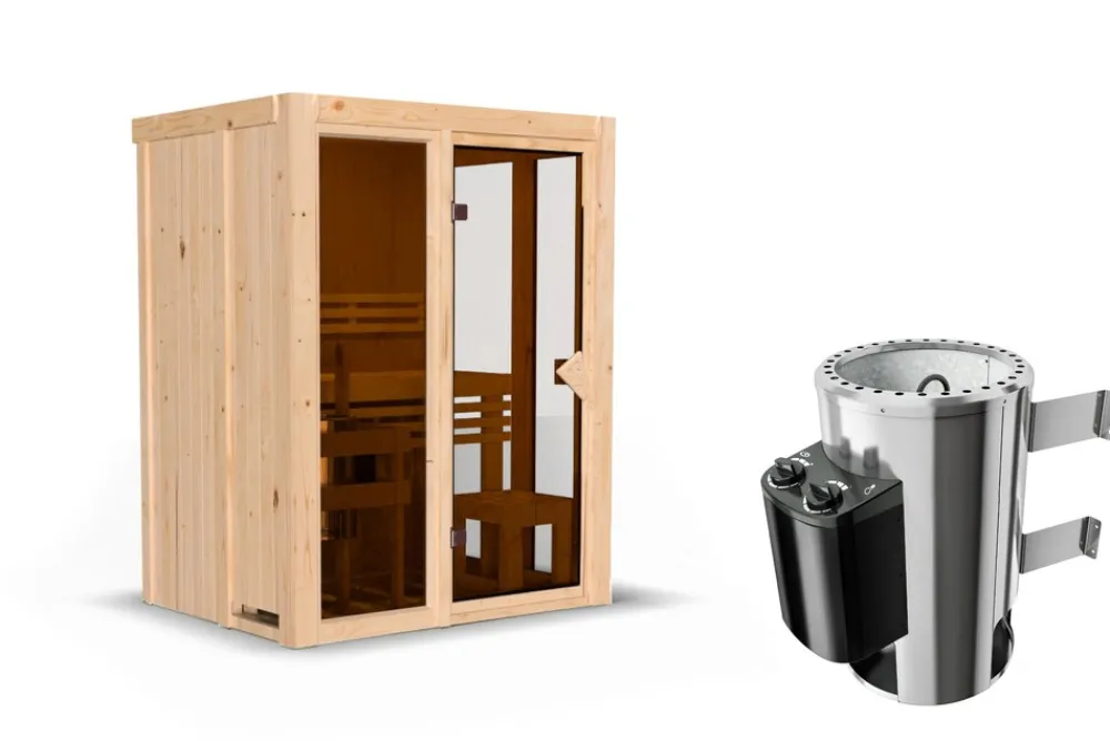 Karibu Holztechnik Karibu 68 mm Sauna Ida inkl. Ofen ,6 kW intgr. Strg Best