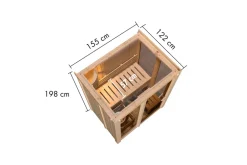 Karibu Holztechnik Karibu 68 mm Sauna Ida inkl. Ofen ,6 kW intgr. Strg Best