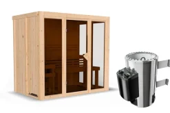Karibu Holztechnik Karibu 68 mm Sauna Ida inkl. Ofen ,6 kW intgr. Strg Best