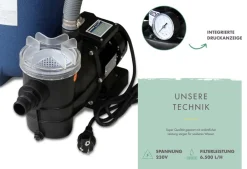 Poolfilteranlage 6,5m3 bestehend aus Sandfilter, Pumpe ^ Karibu Online